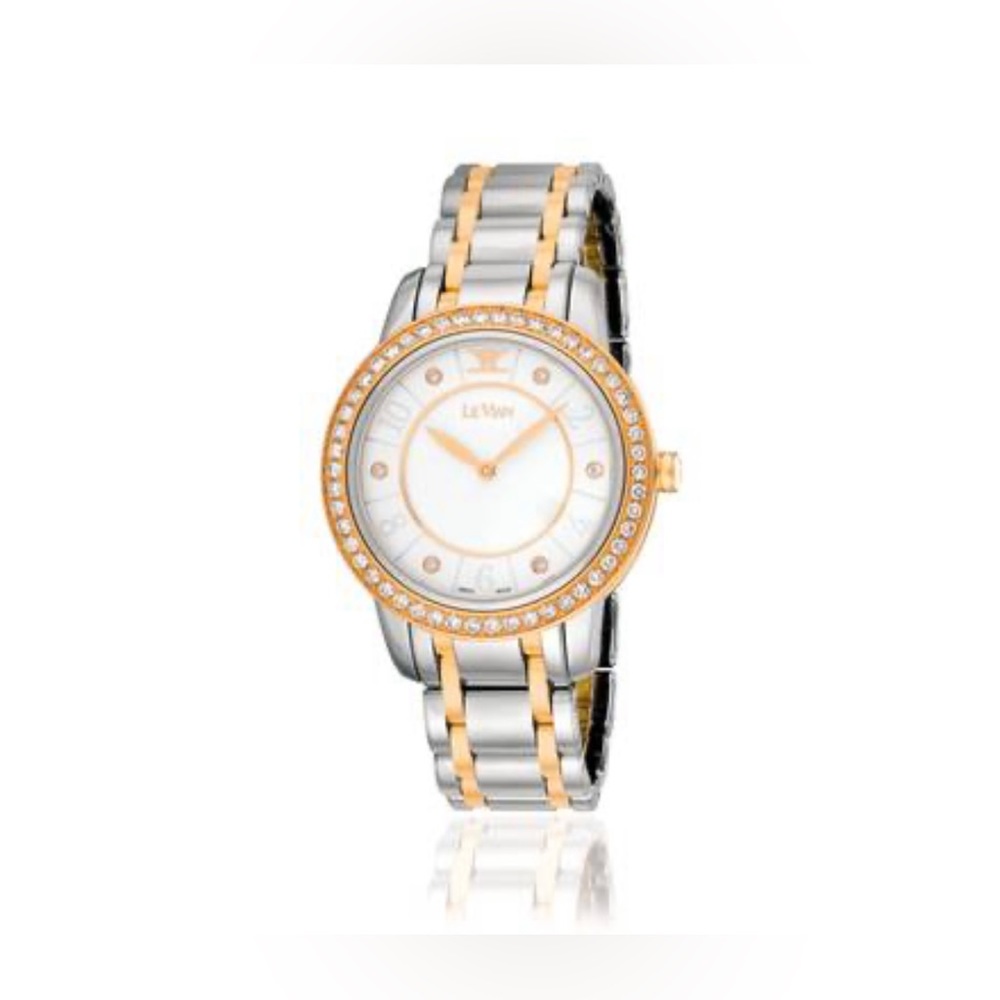 Le Vian Zela 44 Two Tone Quartz Watch with Vanilla Diamonds NWT